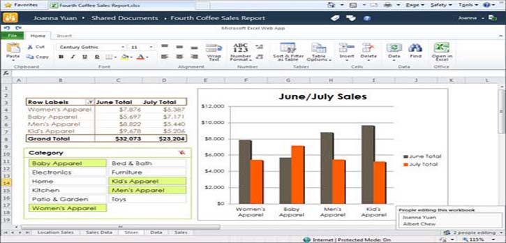 web apps excel